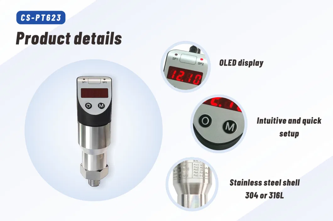 Voltage Current Output Smart Pressure Switch Combining Pressure Transducer